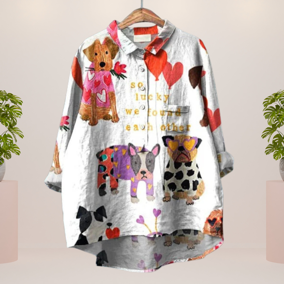 Judith | Trendy Modisches Print Kunst Shirt