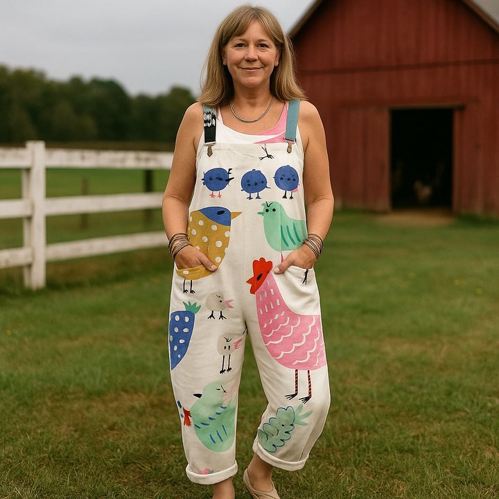 Corina | Vintage Weitbeiniger Jumpsuit für Frauen - Stilvoller Komfort & Vielseitigkeit