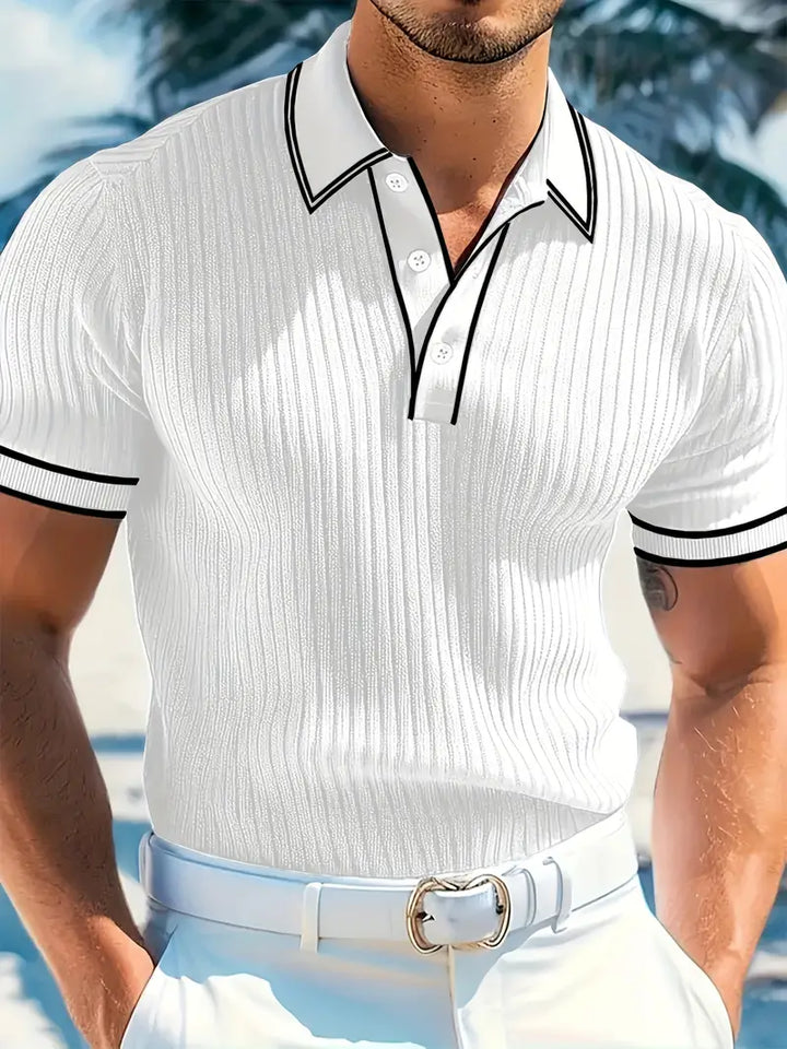 Stephen | Herren-Polohemd mit Rippstrick