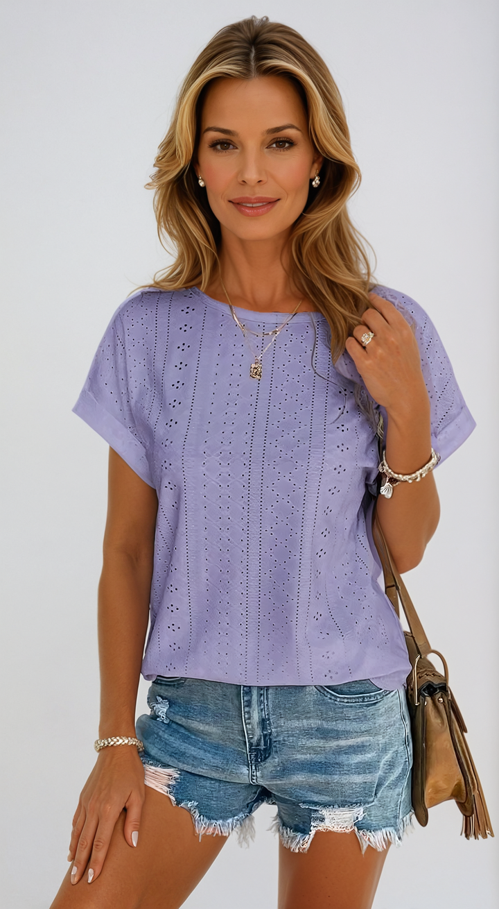 Joelle | Lässiges Lochmuster-Top