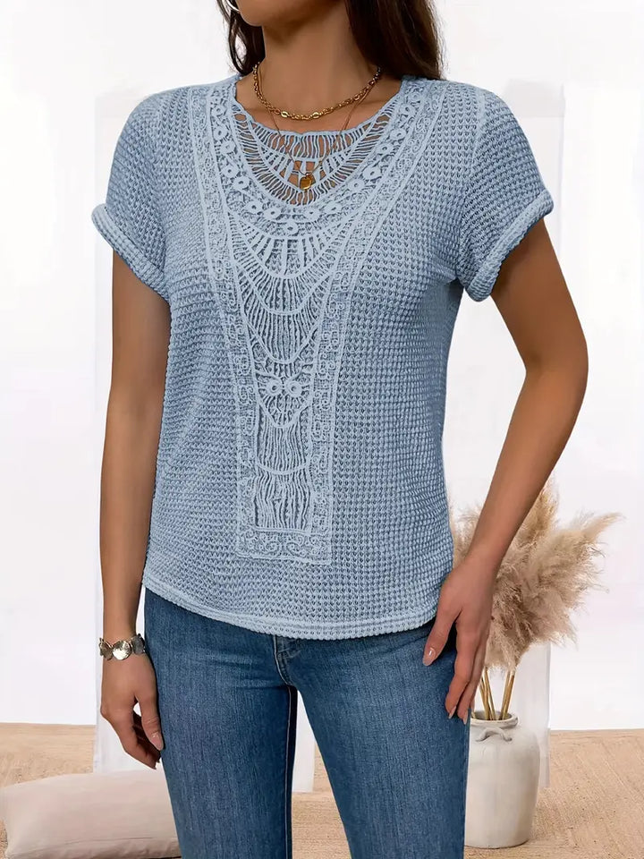 Hallie | Schickes Shirt mit Rundhalsausschnitt aus Spitze