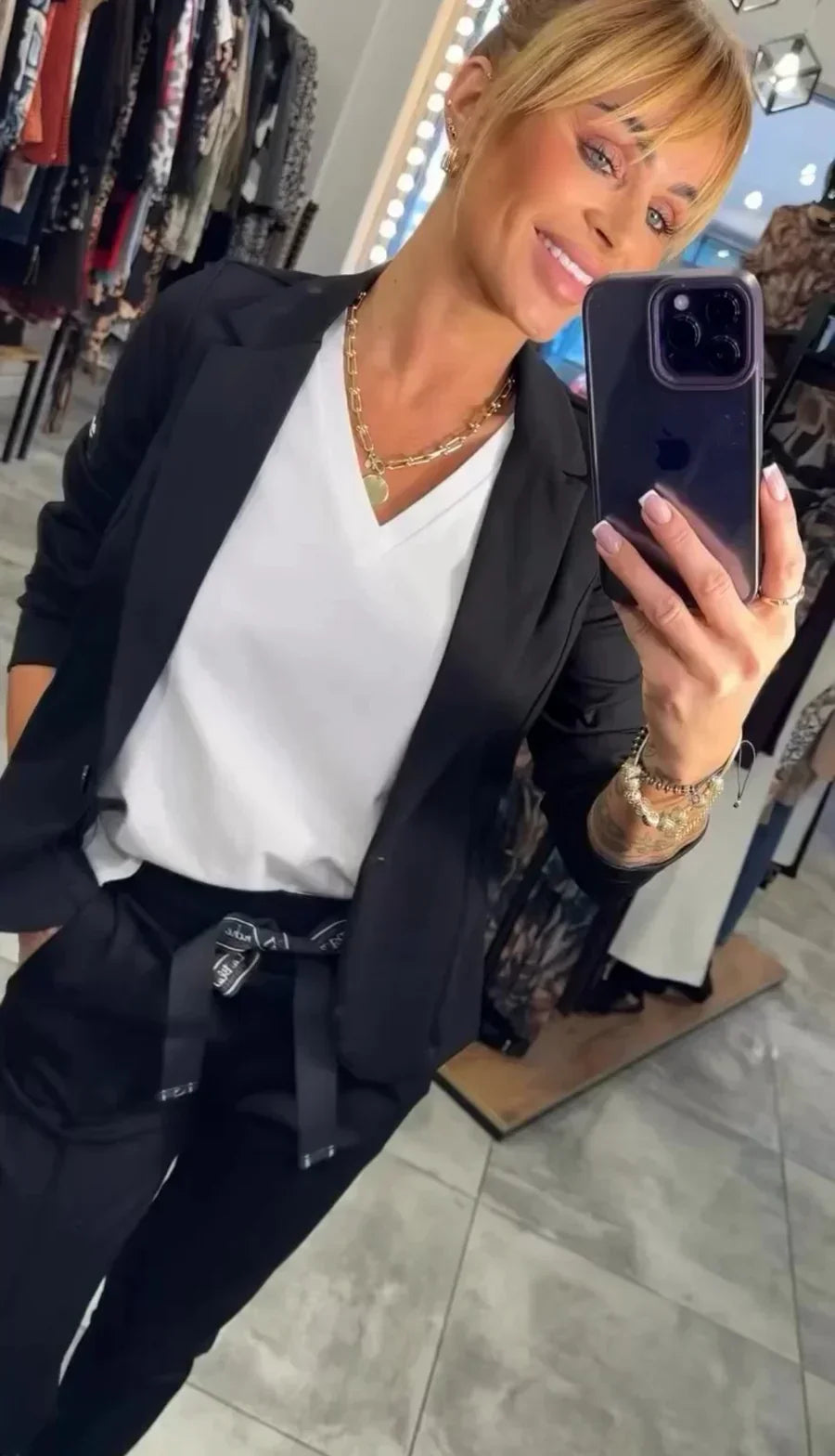 Lena | Moderner Lässiger Chic Blazer-und-Hosen-Set