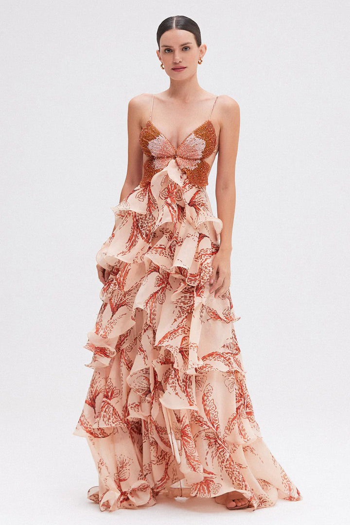 Carolina | Elegantes Damenkleid mit Volants