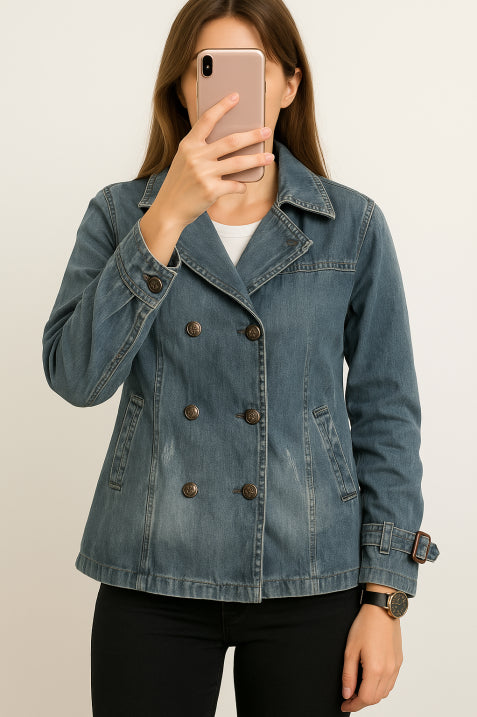 Margarez | Stylischer Denim-Cape-Mantel