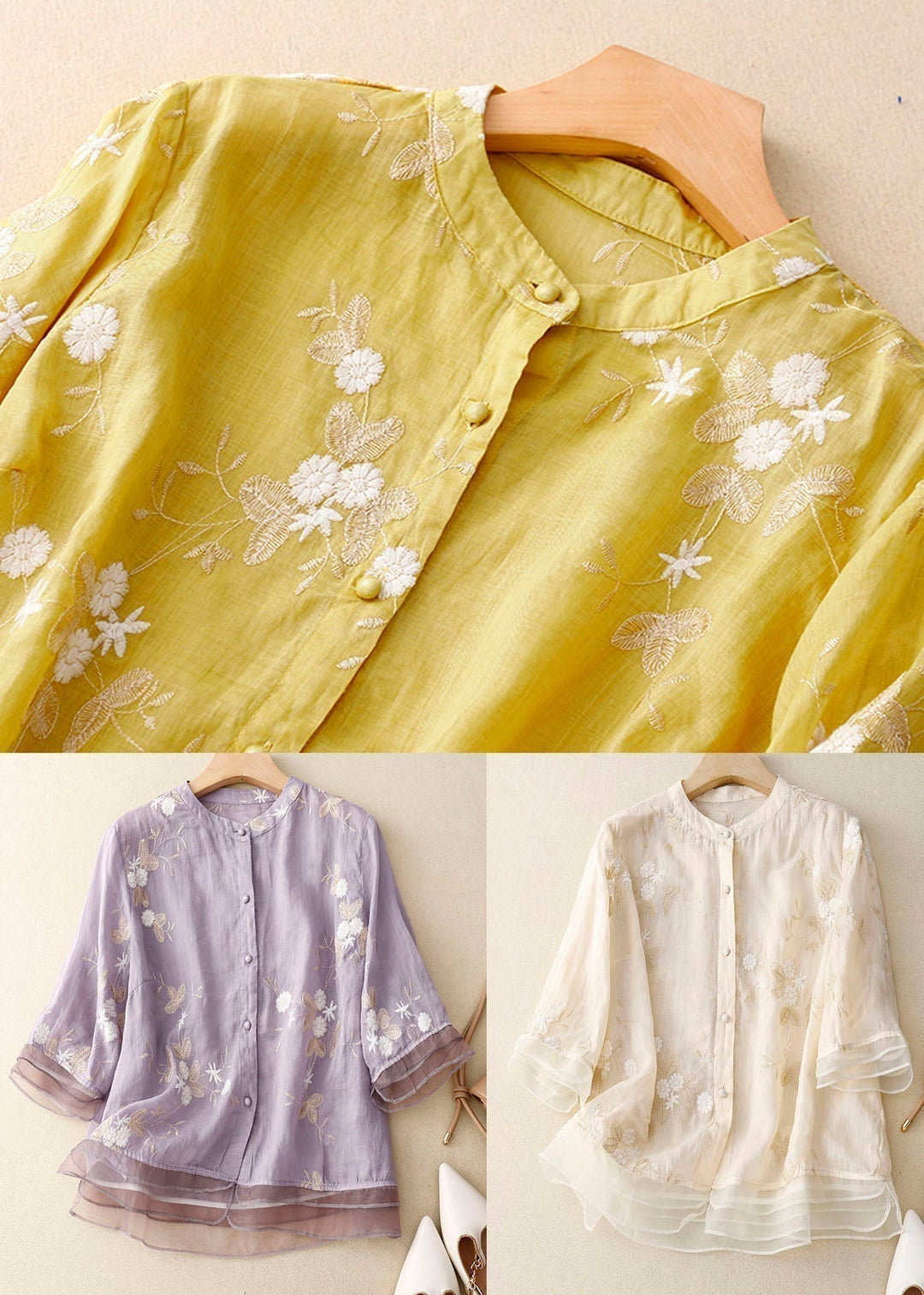 Tilly | Schicke Bluse mit gestickten Akzenten
