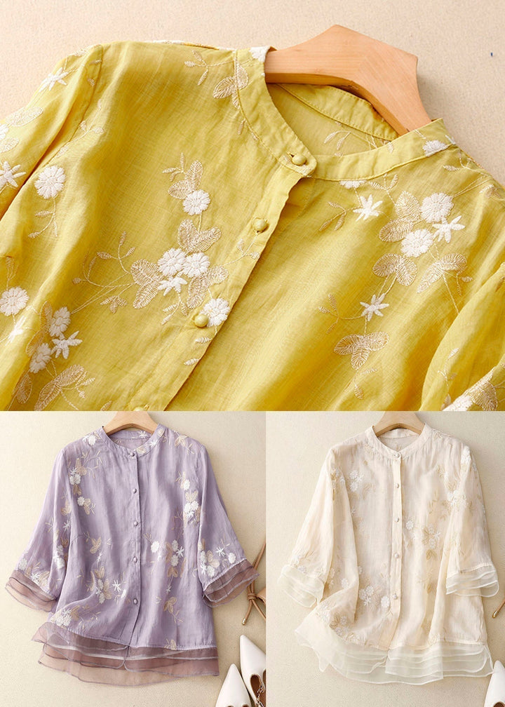 Tilly | Schicke Bluse mit gestickten Akzenten