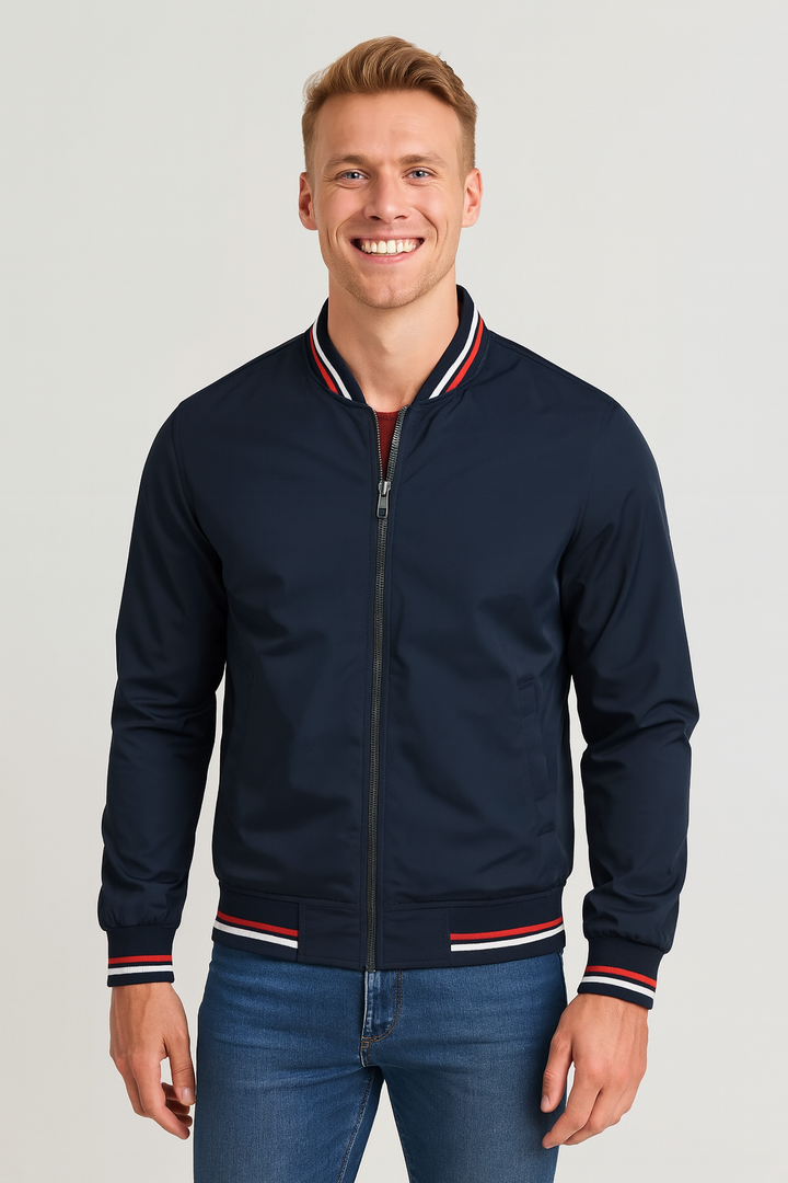 Damian | College-Style Bomberjacke mit durchgehendem Reißverschluss