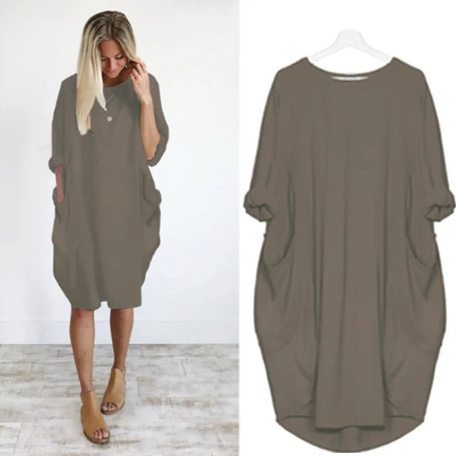 Eloisy | Bequemes Bauchbedeckendes Kleid