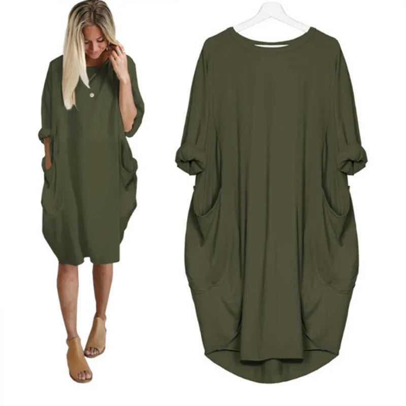 Eloisy | Bequemes Bauchbedeckendes Kleid