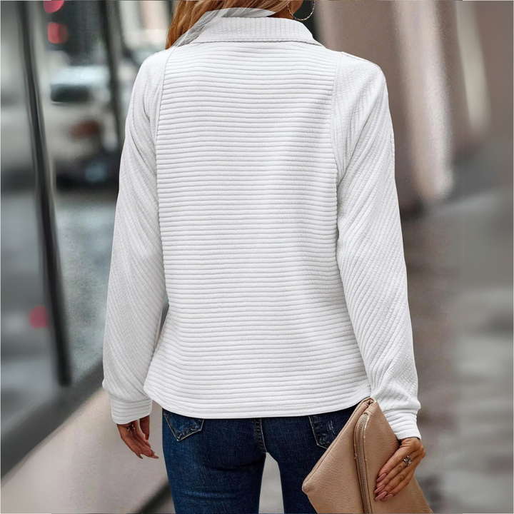 Elena | Modischer Lässiger Halb-Zip-Pullover