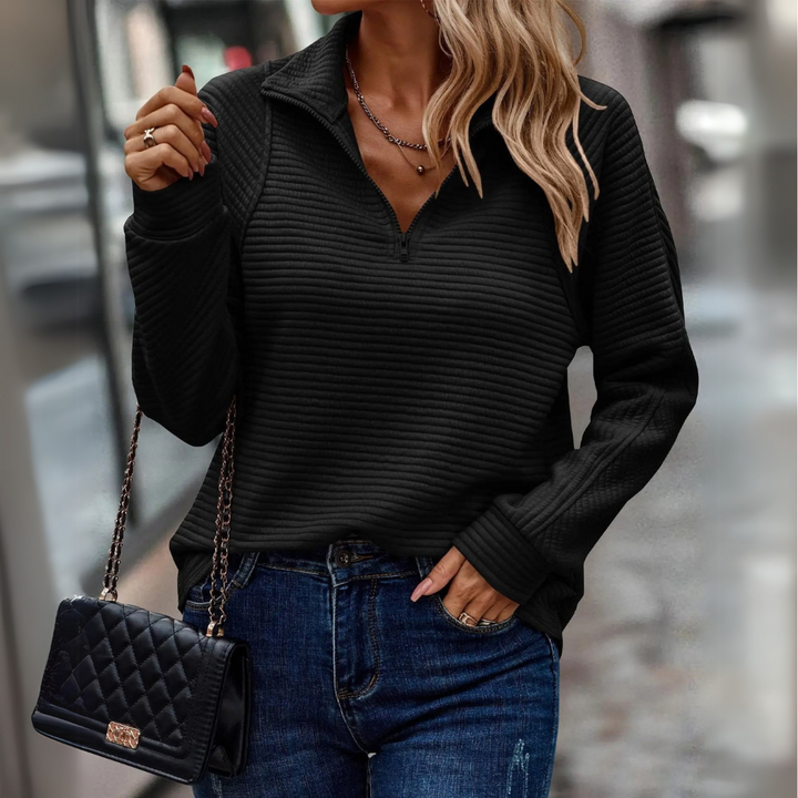 Elena | Modischer Lässiger Halb-Zip-Pullover