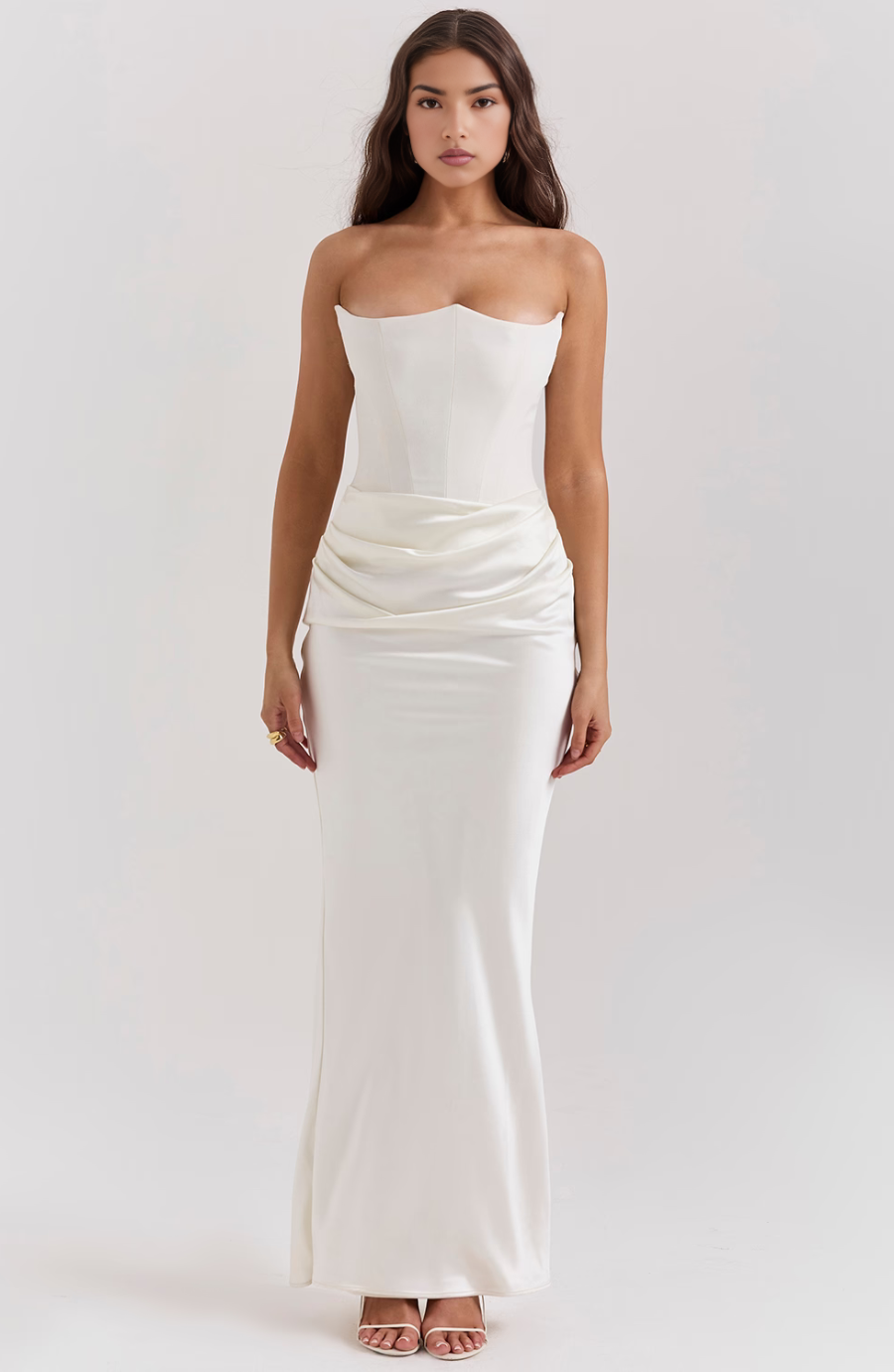 Kalea | Elegantes Retro-Einfarbiges Trägerloses Partykleid