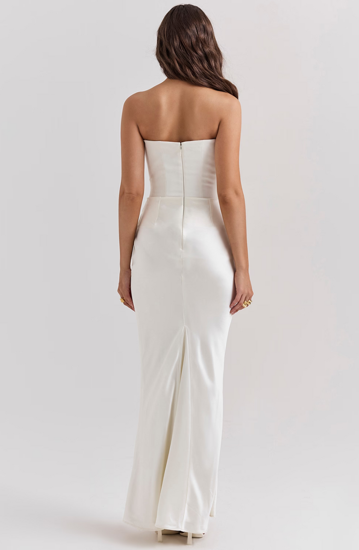 Kalea | Elegantes Retro-Einfarbiges Trägerloses Partykleid