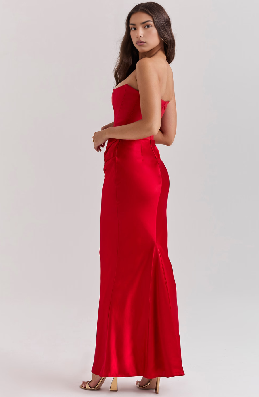 Kalea | Elegantes Retro-Einfarbiges Trägerloses Partykleid