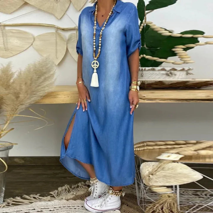 Lena | Sommer V-Ausschnitt Halb Kleid