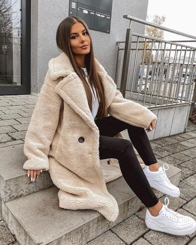 Zoey | Langer Teddymantel