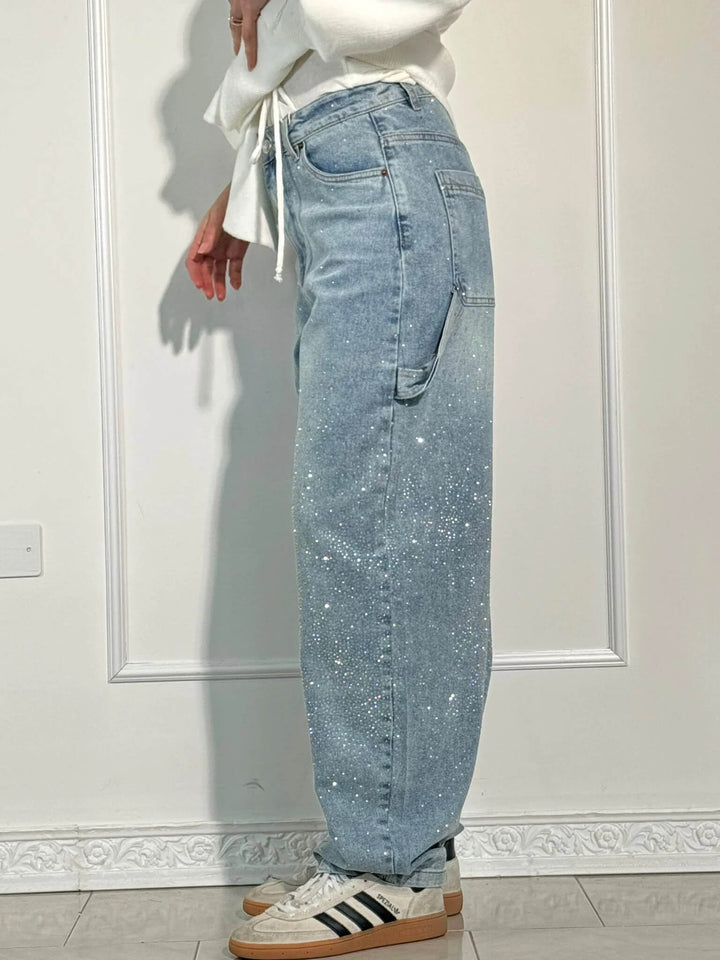 Violet | Hochtaillierte Hose mit weiten Beinen und Knopftaschen