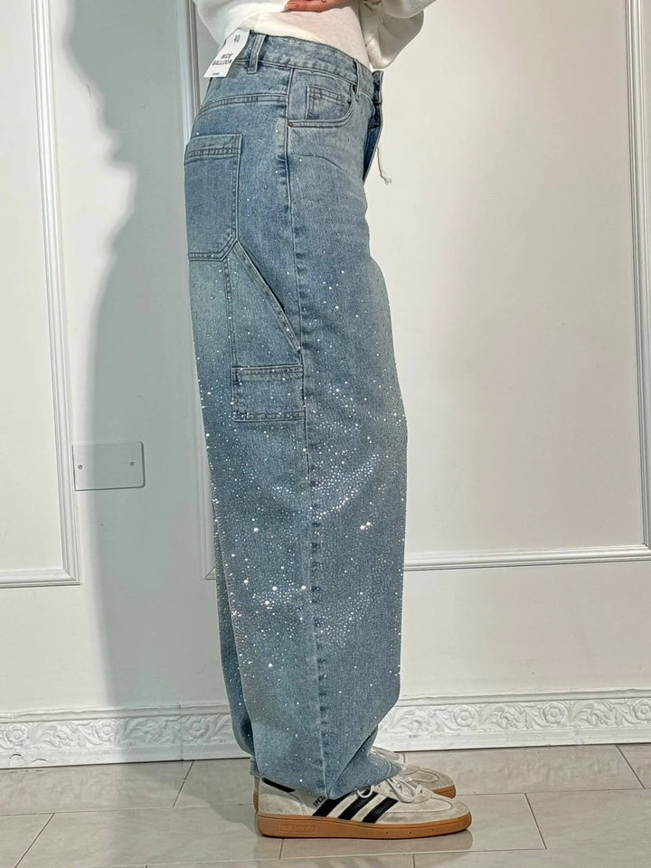 Violet | Hochtaillierte Hose mit weiten Beinen und Knopftaschen