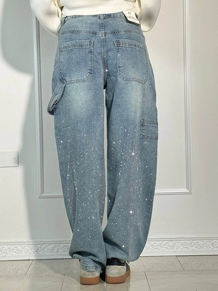 Violet | Hochtaillierte Hose mit weiten Beinen und Knopftaschen