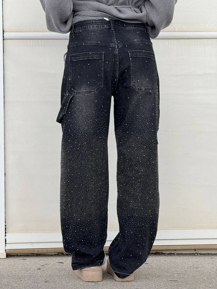 Violet | Hochtaillierte Hose mit weiten Beinen und Knopftaschen