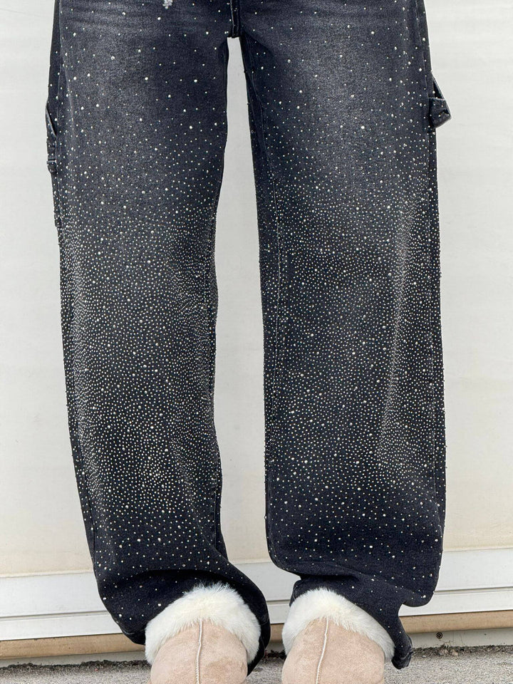 Violet | Hochtaillierte Hose mit weiten Beinen und Knopftaschen