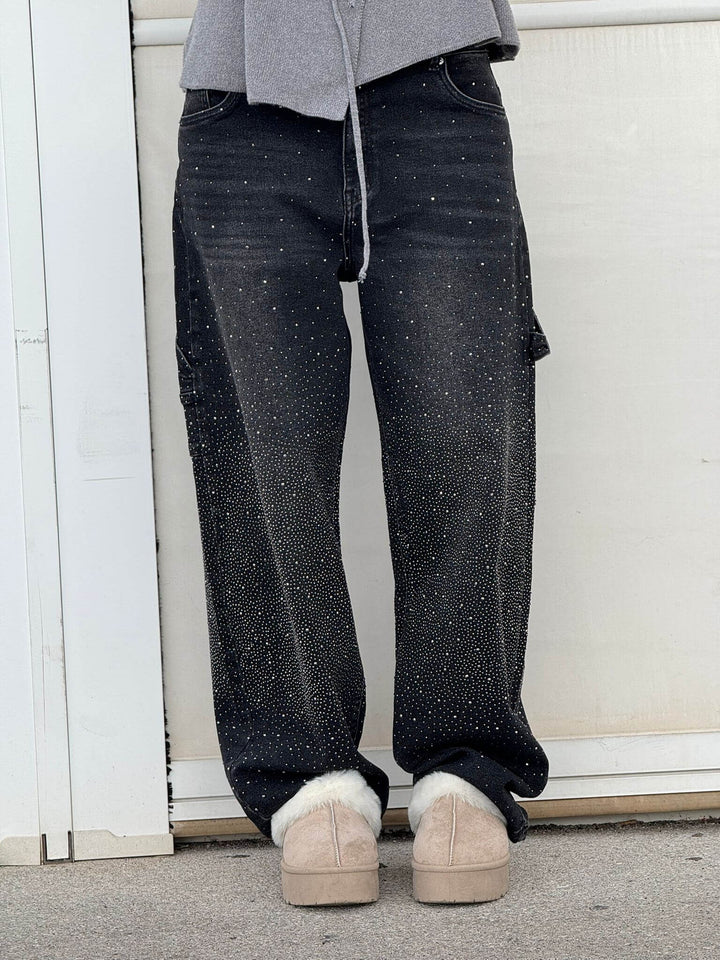 Violet | Hochtaillierte Hose mit weiten Beinen und Knopftaschen
