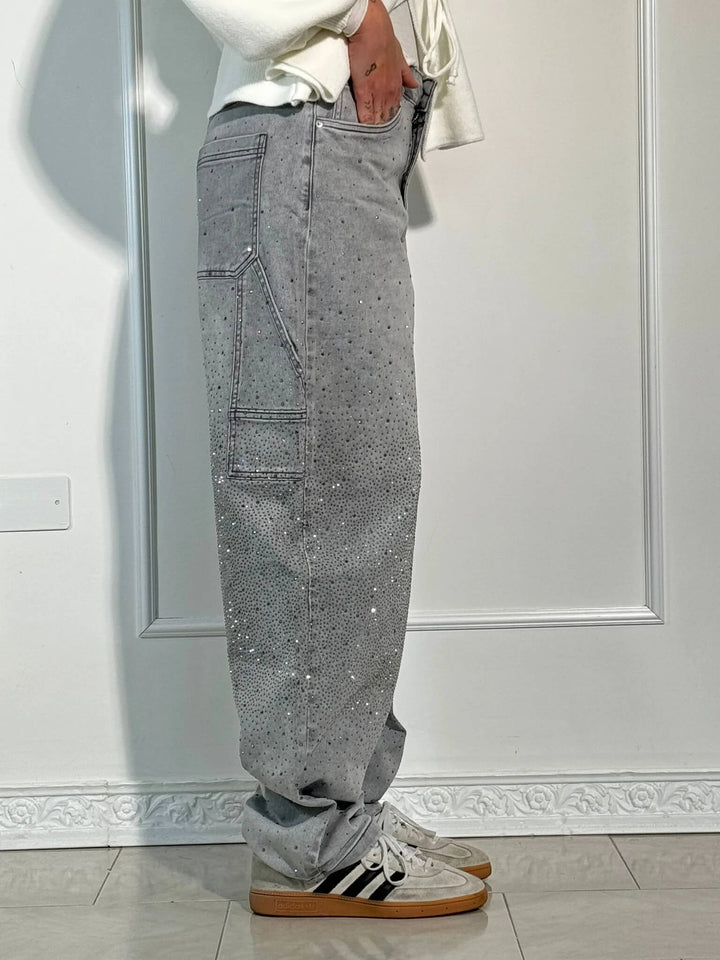 Violet | Hochtaillierte Hose mit weiten Beinen und Knopftaschen