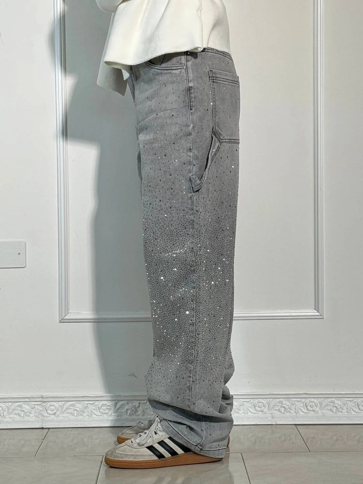 Violet | Hochtaillierte Hose mit weiten Beinen und Knopftaschen
