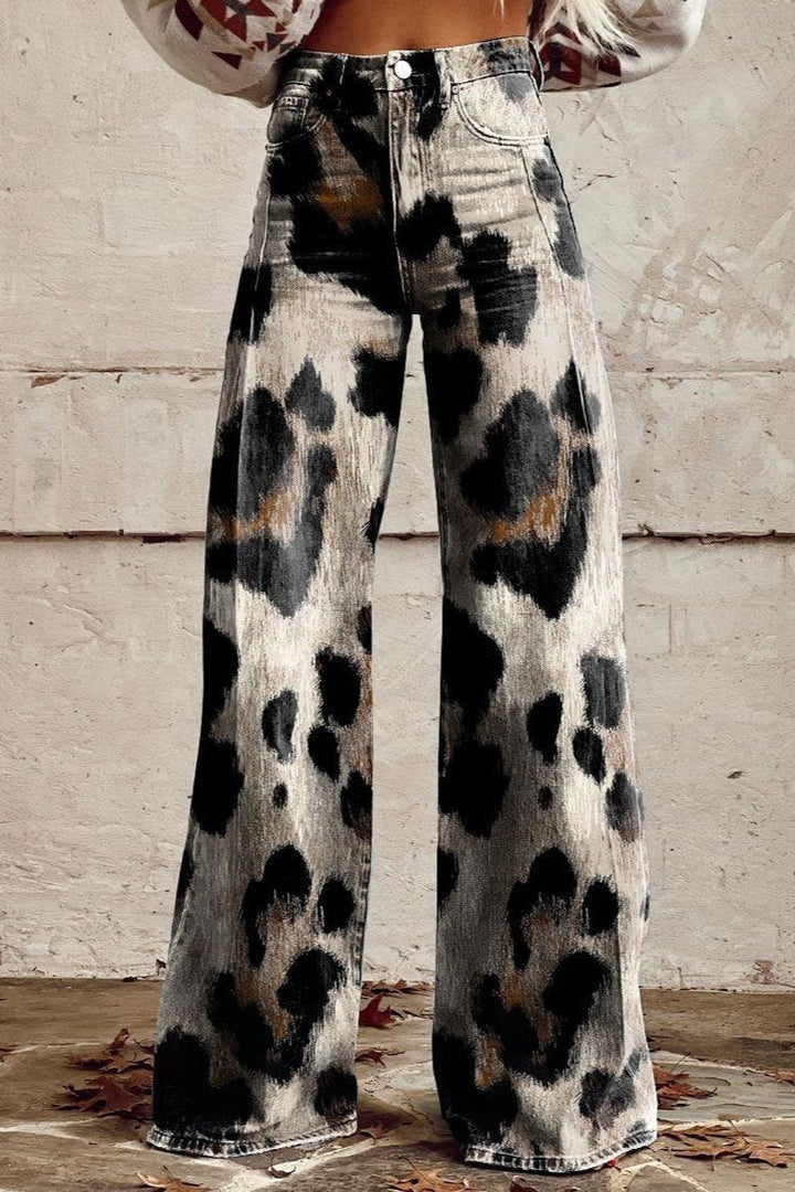 Keziah | Boho Vintage-Hose mit Tierprint