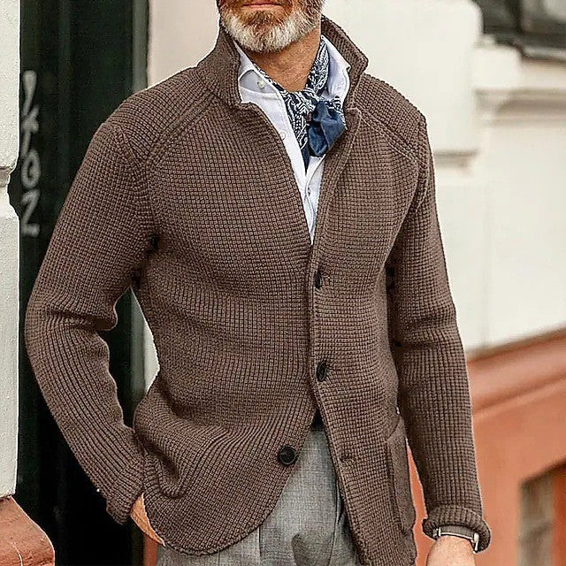 Basil | Feinstrick-Herrenstrickjacke mit Knopfverschluss