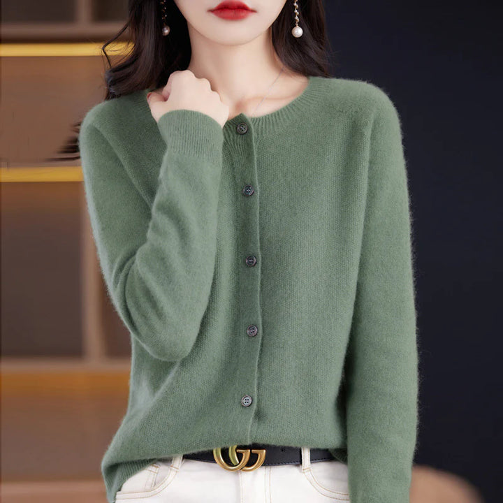 Lisana | Damen Weicher Button Down Strickjacke