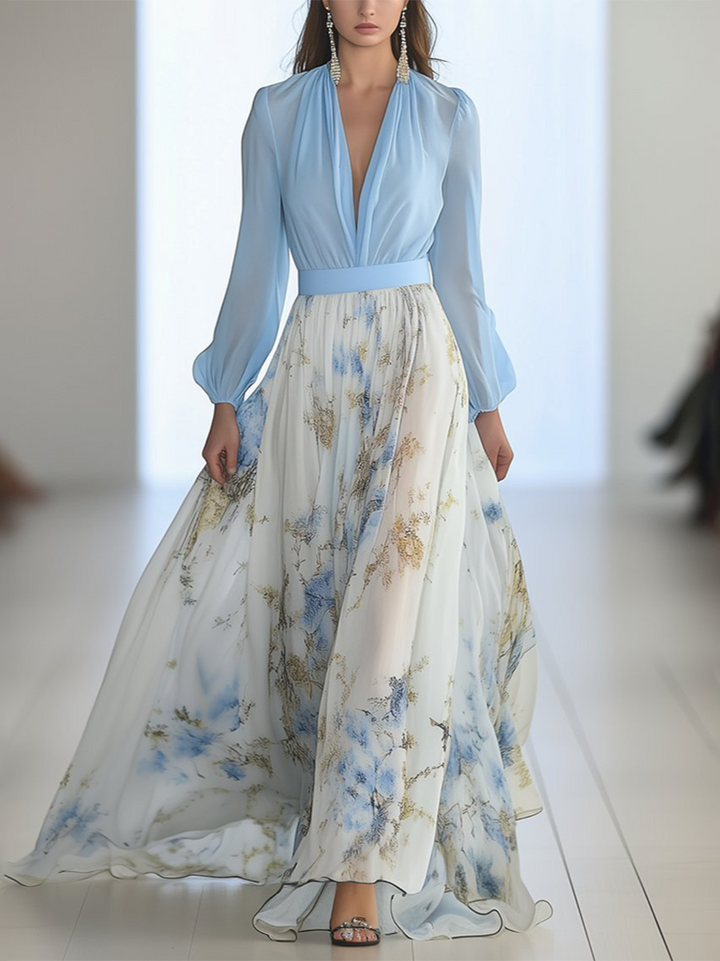 Darcey |Langes Kleid mit Floralprint