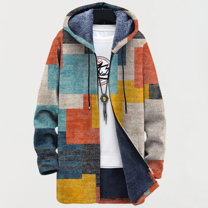 Kylene | Strickjacke mit geometrischen Farbblöcken
