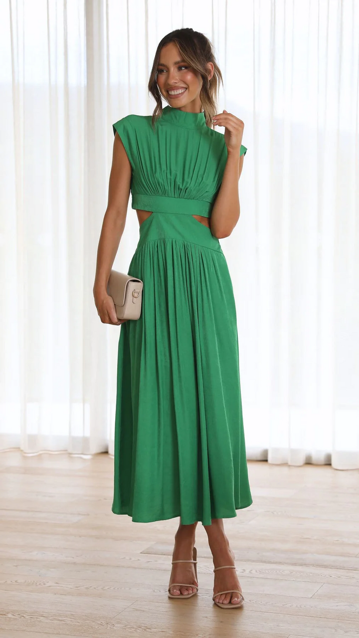 Zalma | Midi-Kleid mit Cut-Out und Taschen