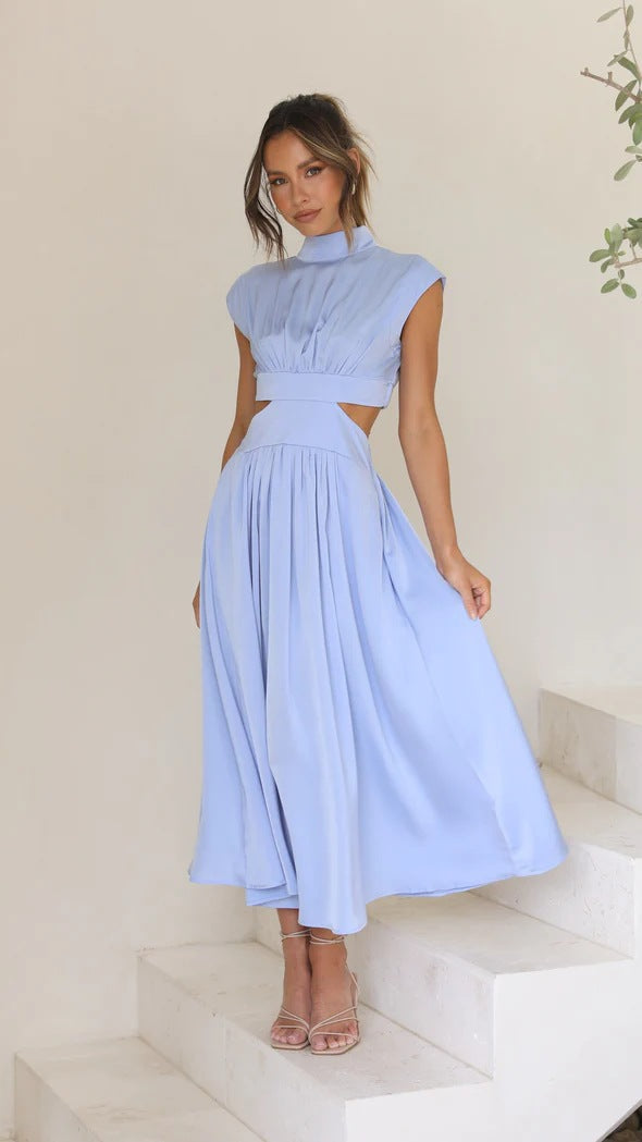 Zalma | Midi-Kleid mit Cut-Out und Taschen