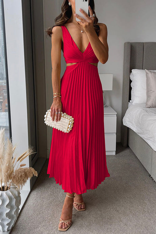 Escher | Elegantes Plissiertes Maxikleid