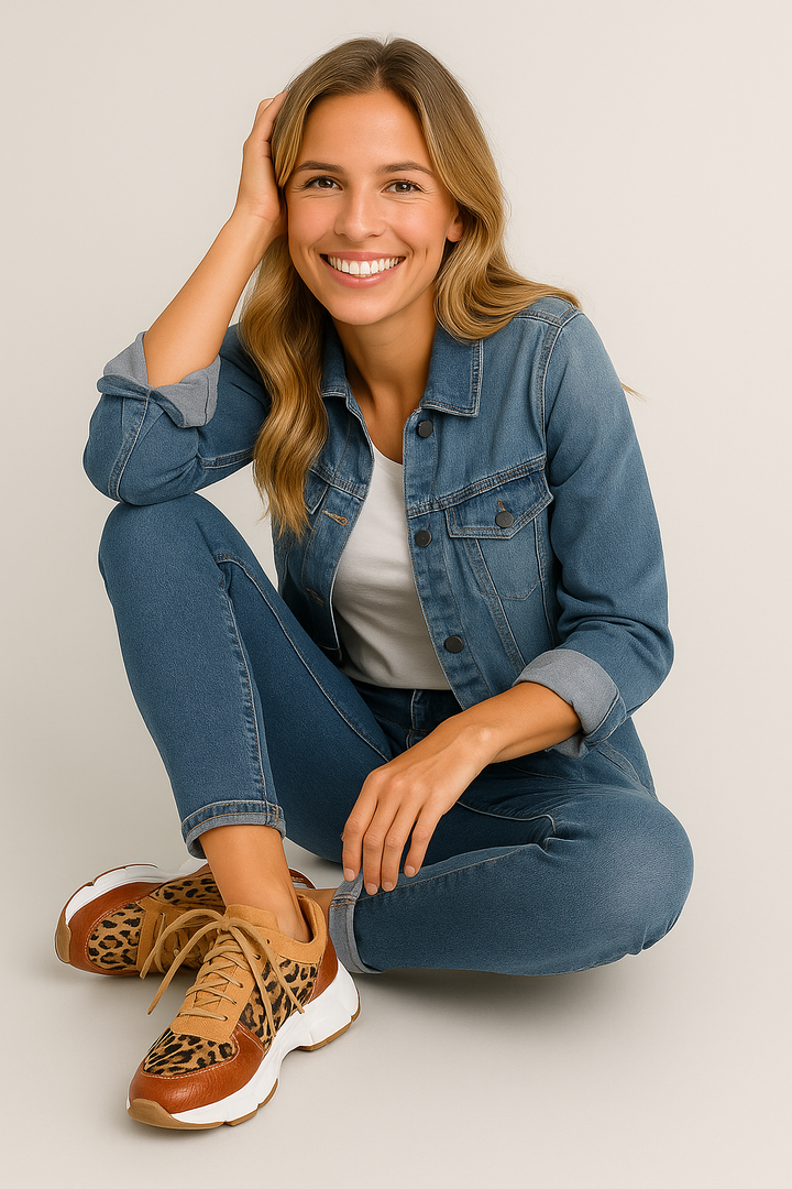 Riley | Modische Bequeme Sneakers mit Leopardenmuster