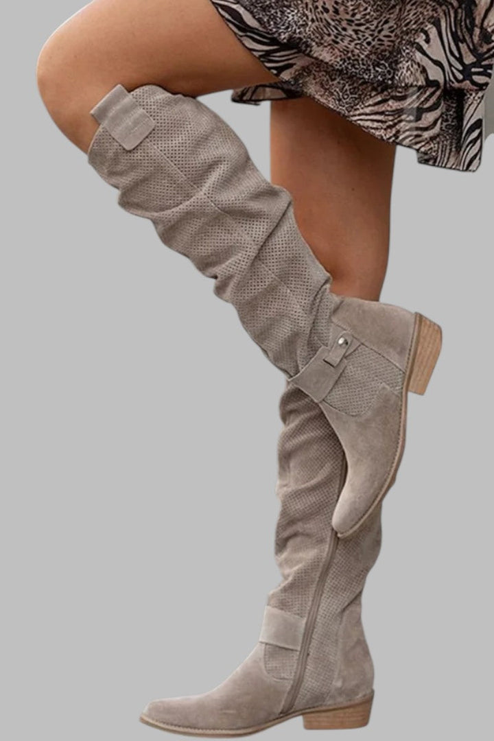 Romani | Elegante Stiefel bis zum Knie mit Reißverschluss