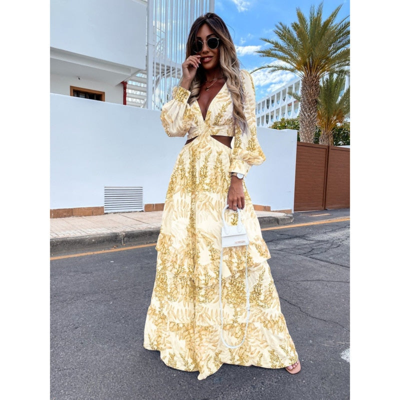 Araceli | Elegantes Maxikleid mit raffinierten Ausschnitten