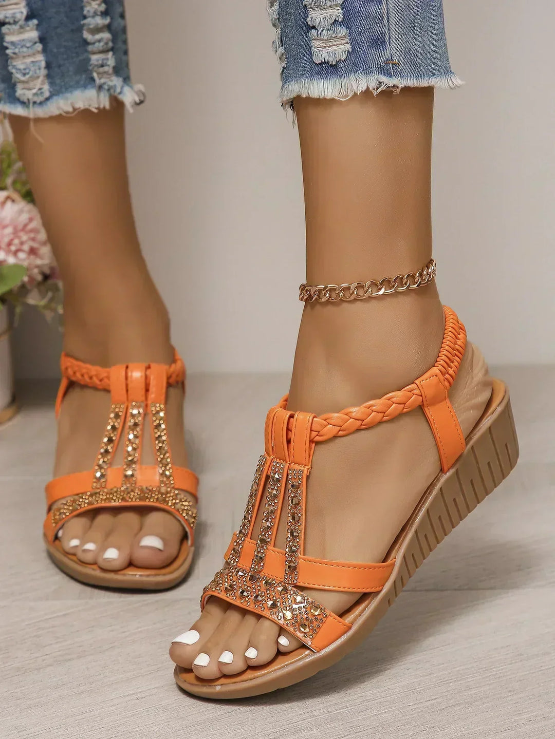 Fraula | Elegante funkelnde Sandale