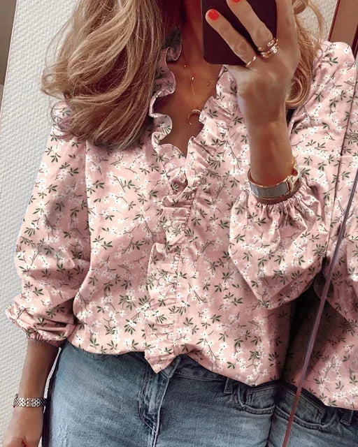 Saanvi | Feminine Bluse mit verspielten Rüschen