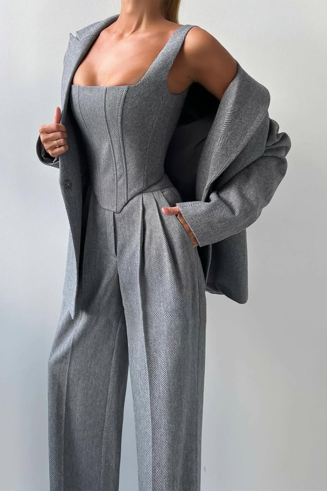 Kaiya | Drei-Teile-Set mit Doppelreiher-Blazer