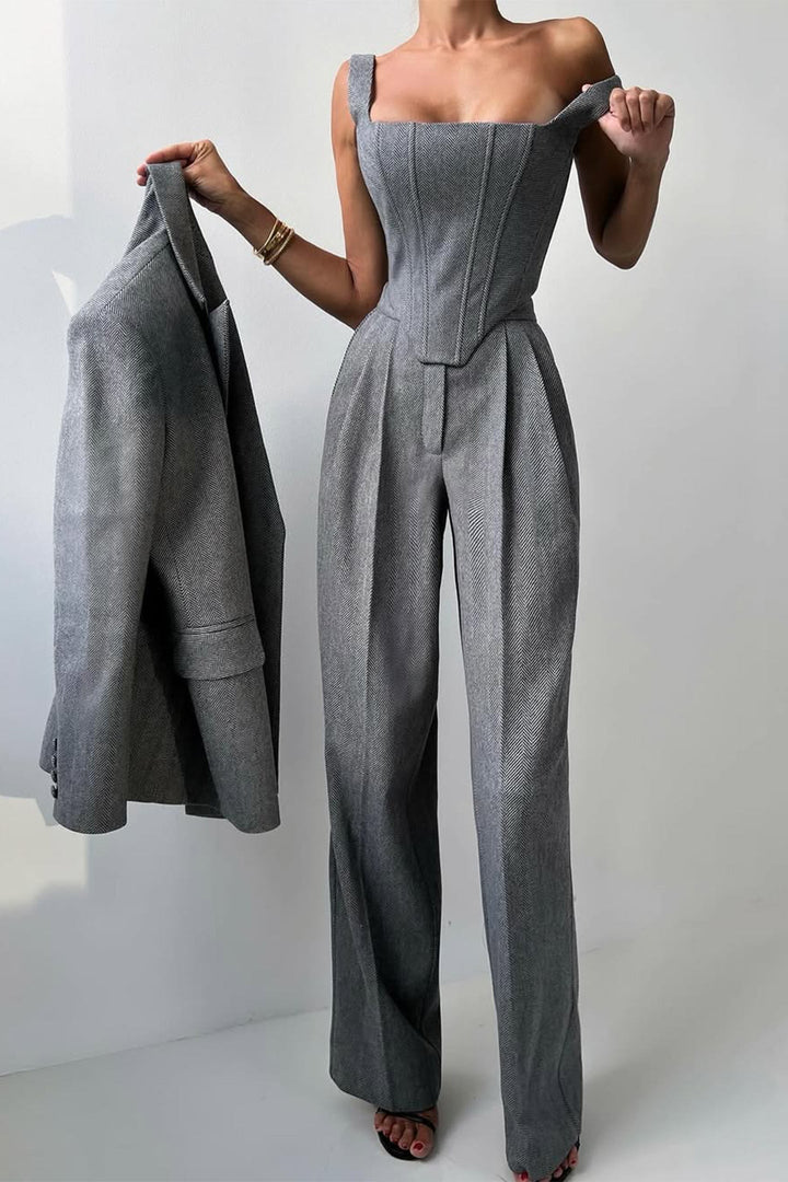 Kaiya | Drei-Teile-Set mit Doppelreiher-Blazer