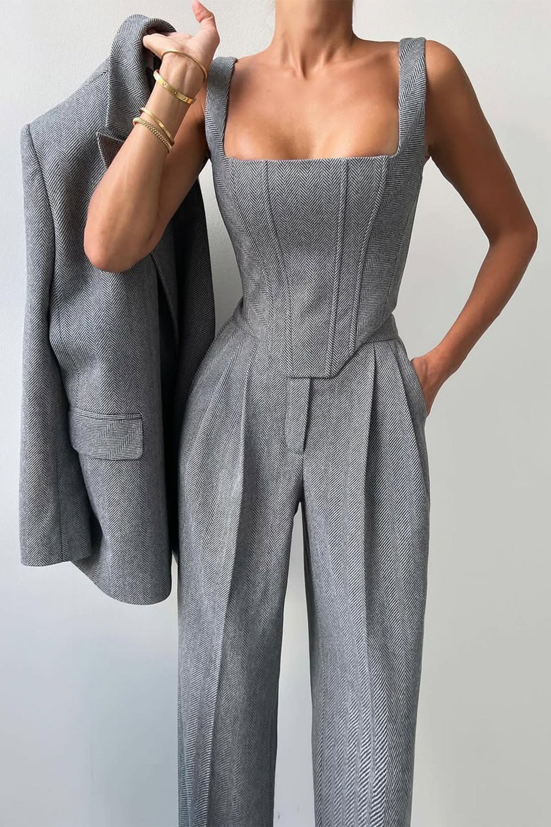 Kaiya | Drei-Teile-Set mit Doppelreiher-Blazer