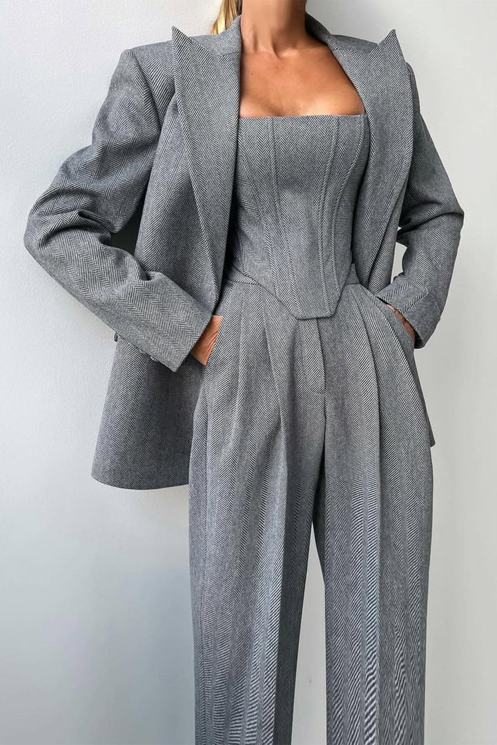 Kaiya | Drei-Teile-Set mit Doppelreiher-Blazer