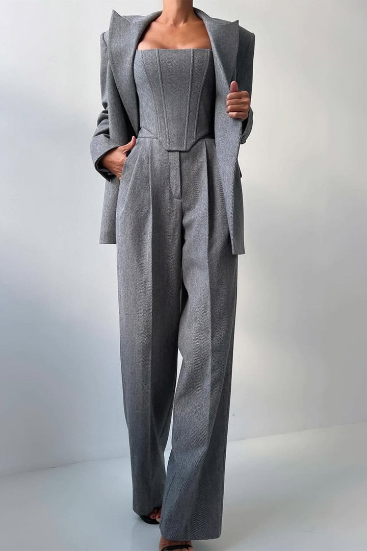 Kaiya | Drei-Teile-Set mit Doppelreiher-Blazer