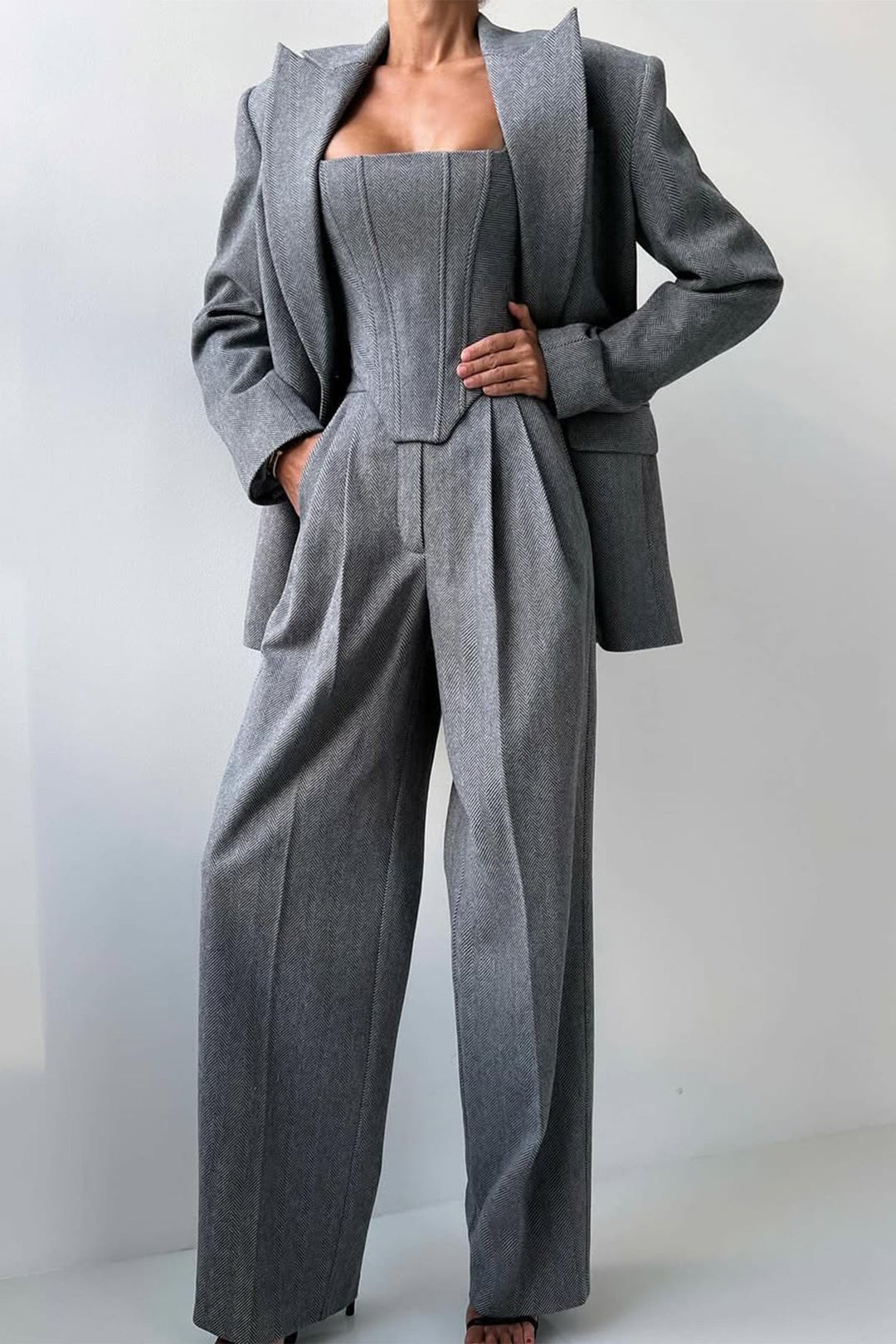 Kaiya | Drei-Teile-Set mit Doppelreiher-Blazer