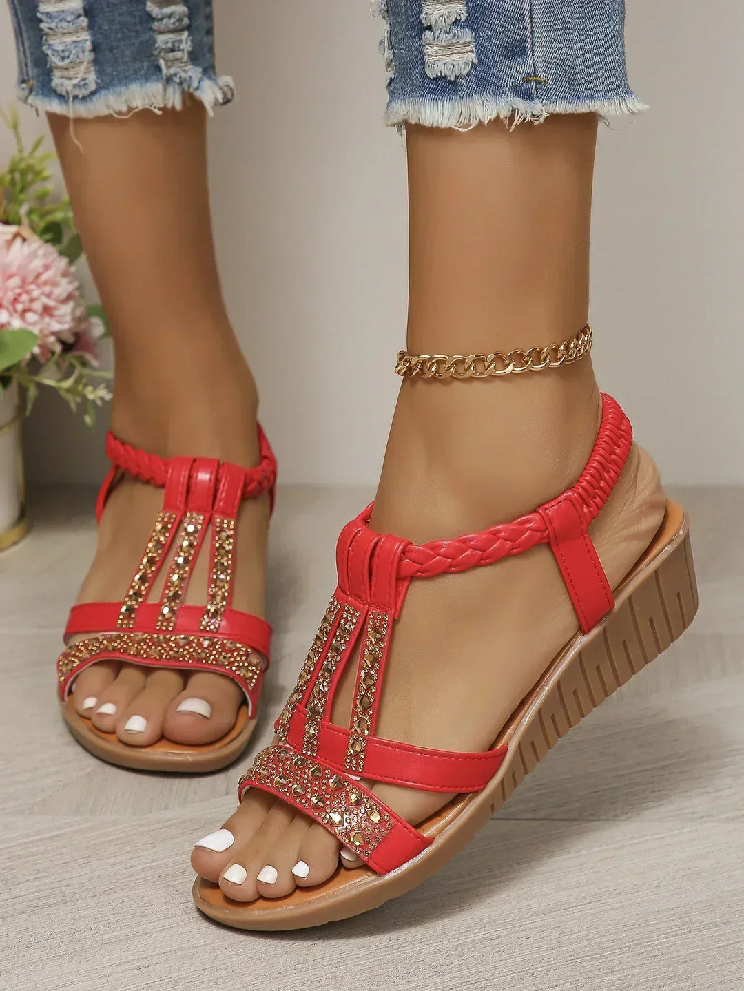 Fraula | Elegante funkelnde Sandale