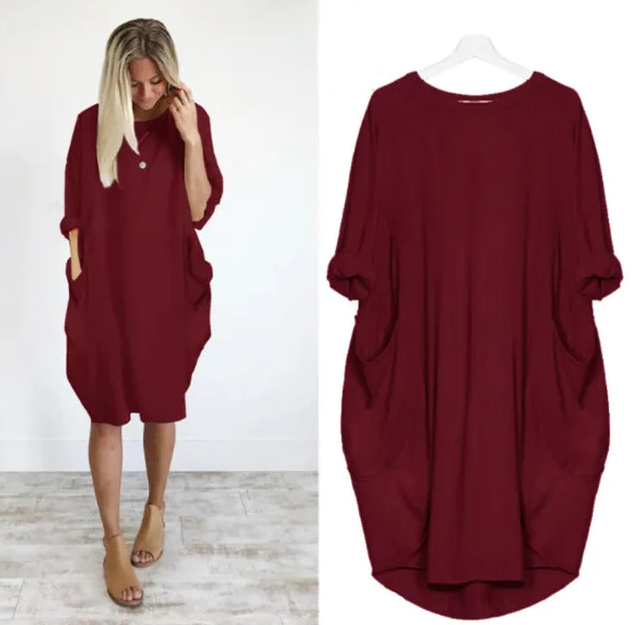 Eloisy | Bequemes Bauchbedeckendes Kleid
