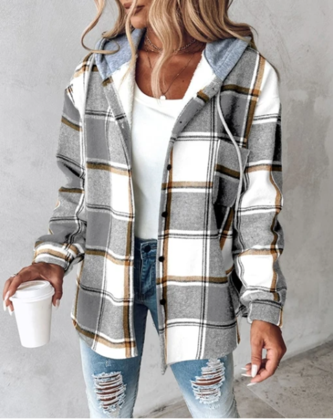 Milly | Damen Karierte Kapuzenjacke